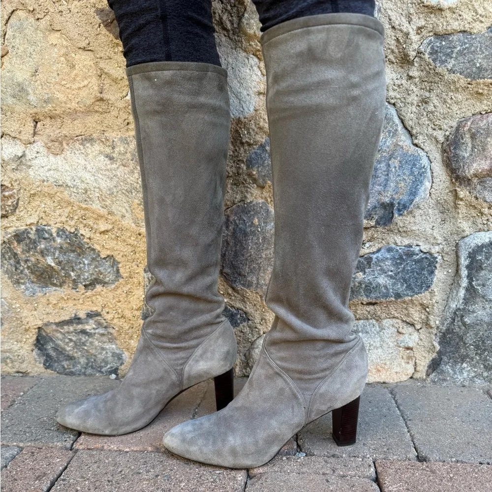 Cole Haan Nike Air Gray Suede Tall Boots Women’s 8.5 - Picture 2 of 13